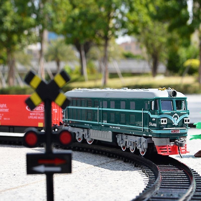 火車軌道玩具9.4米軌道電動火車模型小火車玩具電動軌道火車