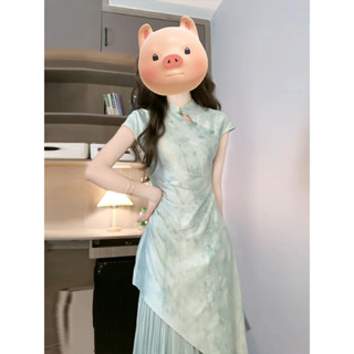 【橙小姐服裝店】 改良式旗袍 改良旗袍 S-2XL 新中式女裝 長旗袍 洋裝 改良式旗袍 國風長裙子 旗袍洋裝