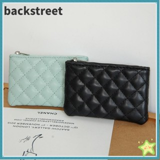 BACKSTREET零錢包,菱形輕量級錢袋,新建PU皮革便攜式拉鍊手提包婦女