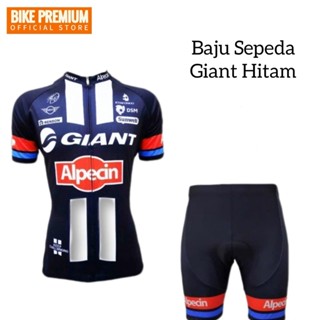 Hitam Giant 黑色 Bike Jersey T 恤進口套裝填充褲套裝