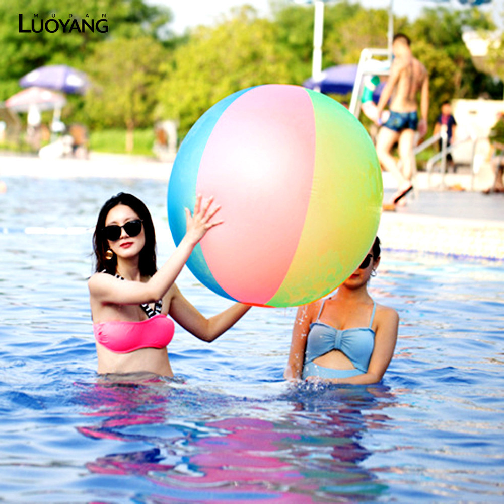 洛陽牡丹 兒童超大彩色彩虹充氣球沙灘球充氣80cm游泳池草坪戶外玩具遊戲球