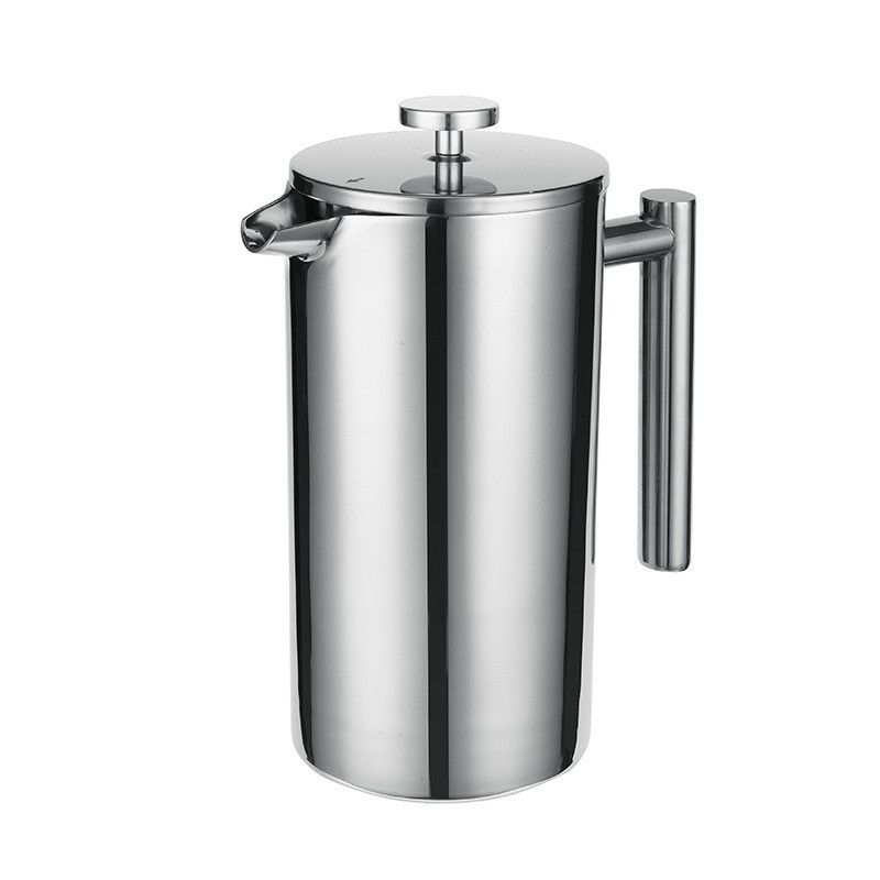 304不銹鋼法壓壺法式過濾手衝咖啡壺器具雙層濾網保溫壺配套