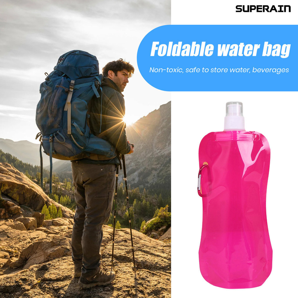 [嘉和運動]便攜摺疊水袋戶外運動塑膠液體包裝袋480ml健身登山水袋