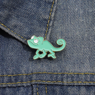 卡通綠色蜥蜴琺瑯胸針搞笑動物背包徽章服裝配飾