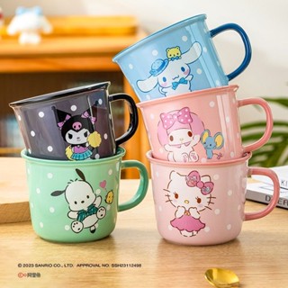 【現貨】Hello Kitty/凱蒂貓陶瓷水杯 牛奶杯 翻邊馬克杯 高顏值可愛家用兒童杯子 ins風網紅杯