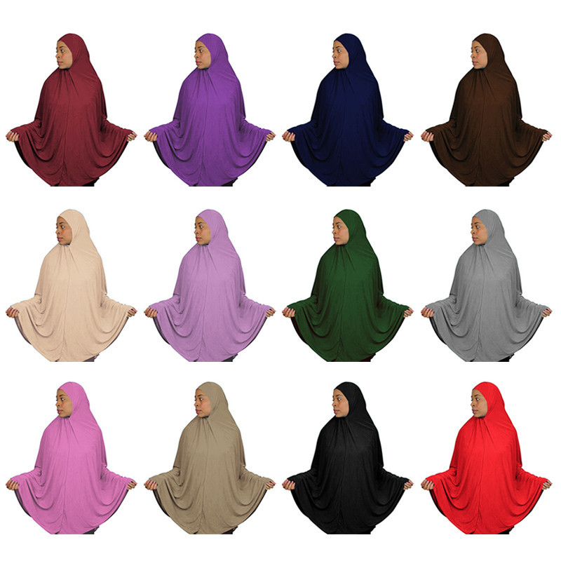 開齋節齋月祈禱服裝長 Khimar 伊斯蘭女性頭頂頭巾 Abaya Caftan 穆斯林婦女阿拉伯上衣