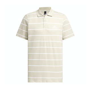Adidas FI Stripe Polo IT3921 男 POLO衫 短袖 上衣 運動 休閒 經典 條紋 灰黃