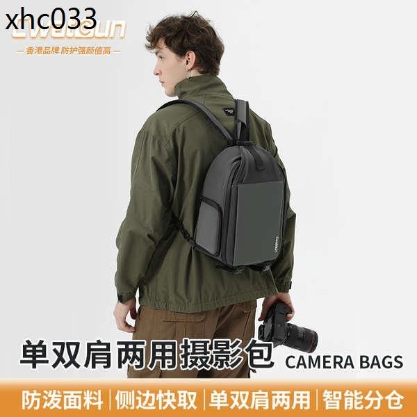 熱賣. Cwatcun香港品牌多功能相機包便攜單後背包兩用背包適用微單單眼適用佳能r50尼康索尼zve10 富士xs20