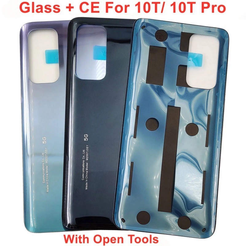 XIAOMI MI Ce 玻璃適用於小米 Mi 10T 10T Pro 5G 電池蓋硬背玻璃蓋門後殼面板外殼 + 原裝膠