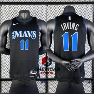 男式 NBA 球衣達拉斯小牛隊凱里歐文黑色 2023/24 籃球城市球衣