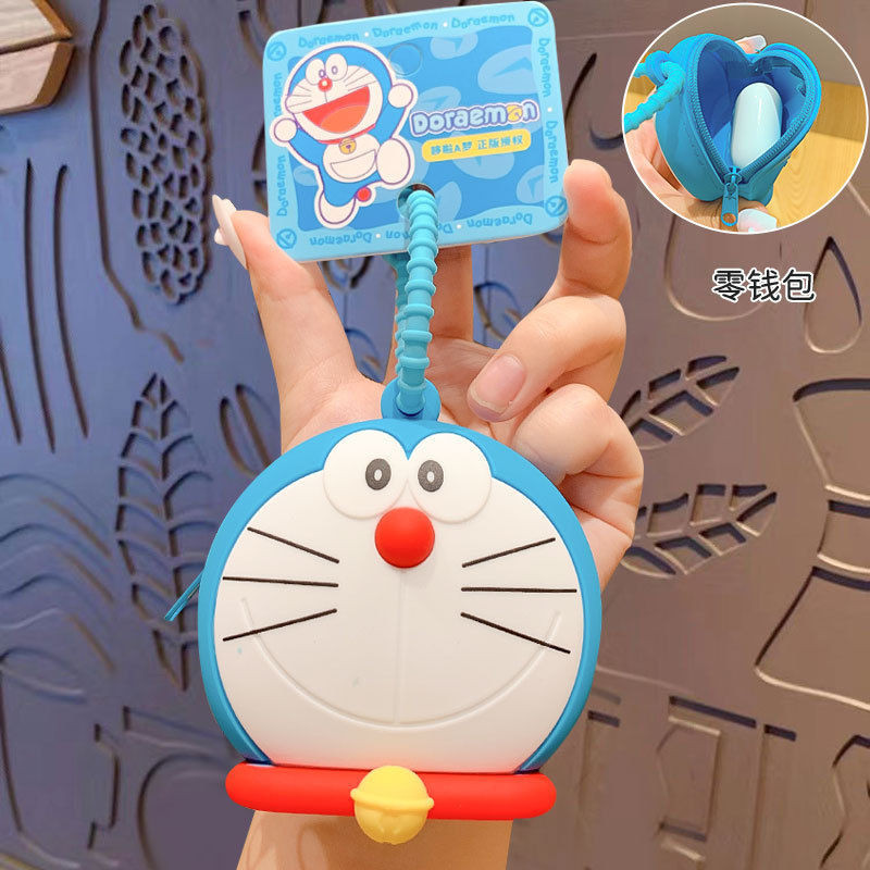 現貨新款 哆啦A夢零錢包鑰匙包小機器貓耳機收納包創意可愛迷你小包包