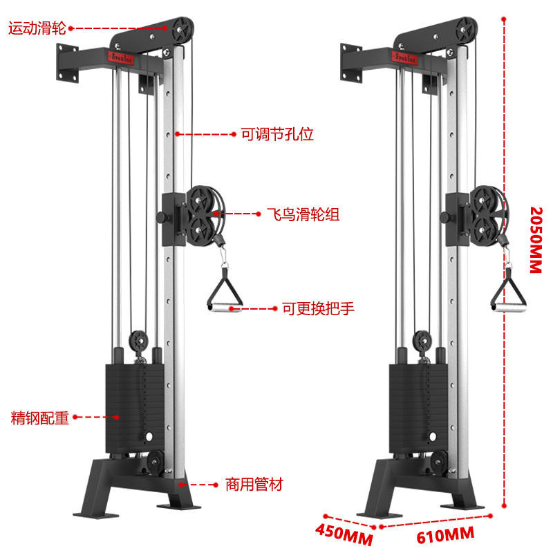 單邊飛鳥牆體龍門架小飛鳥訓練器家用健身器械多功能高位下拉器材引體向上 雙槓 單槓架 背部訓練 多功能深蹲架 深蹲架