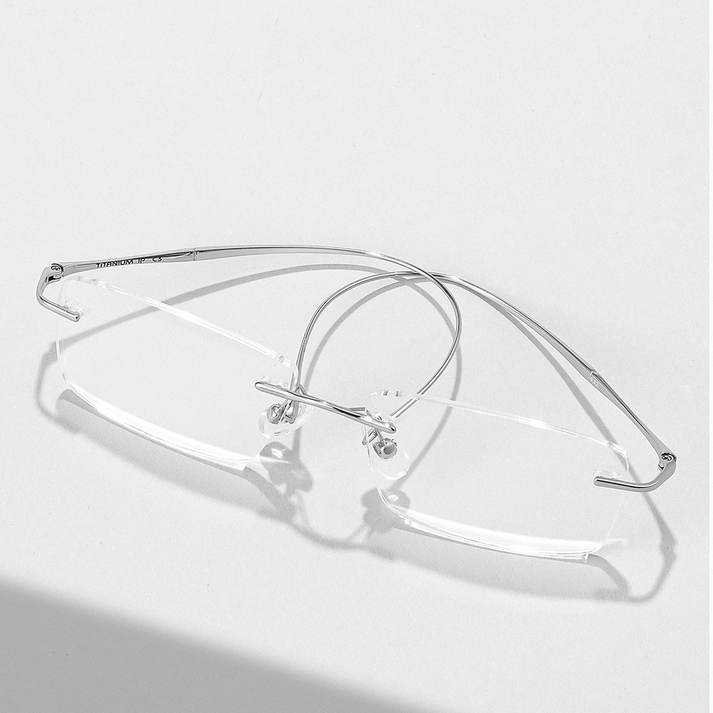 防藍光丹陽超輕純鈦無框眼鏡架批發632眼鏡框方框潮流眼睛框近視