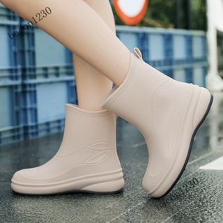 💥臺灣出貨#防水雨鞋女士新款鼕季保暖防滑洗車廚房ins高顔值膠鞋水靴時尚