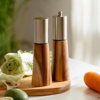 【特惠免運】研磨器 手動胡椒粒研磨器 調料工具 廚房黑胡椒研磨器不銹鋼相思木手動海鹽花椒多用調味瓶木底座家用