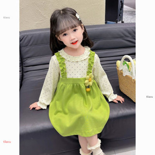 清倉特價⚡女童衣服 女童裙子2025新款立體花朵假兩件兒童甜美可愛女寶寶春秋款連衣裙