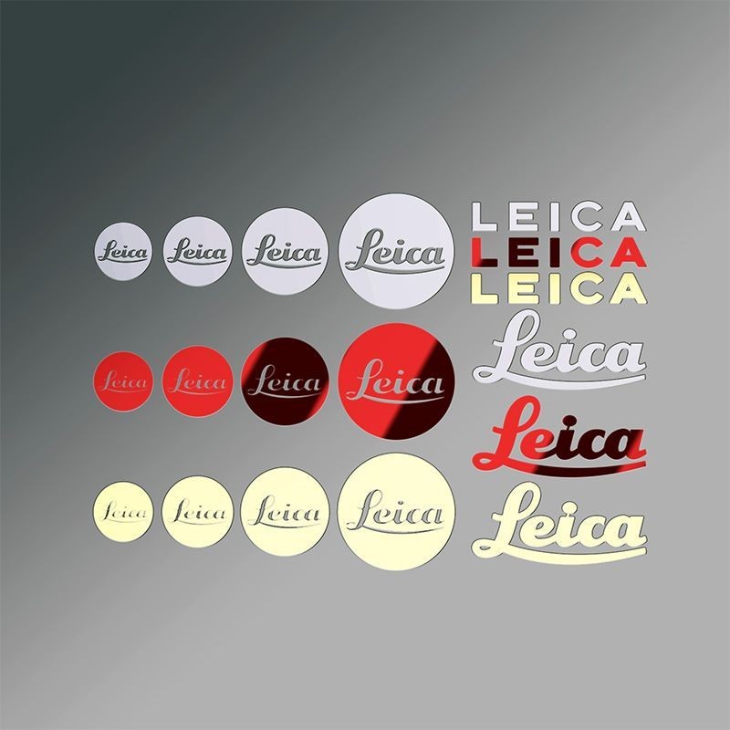 品牌貼紙  萊卡logo超薄鏤空金屬貼片LEICA相機小米13手機殼電腦diy裝飾標貼