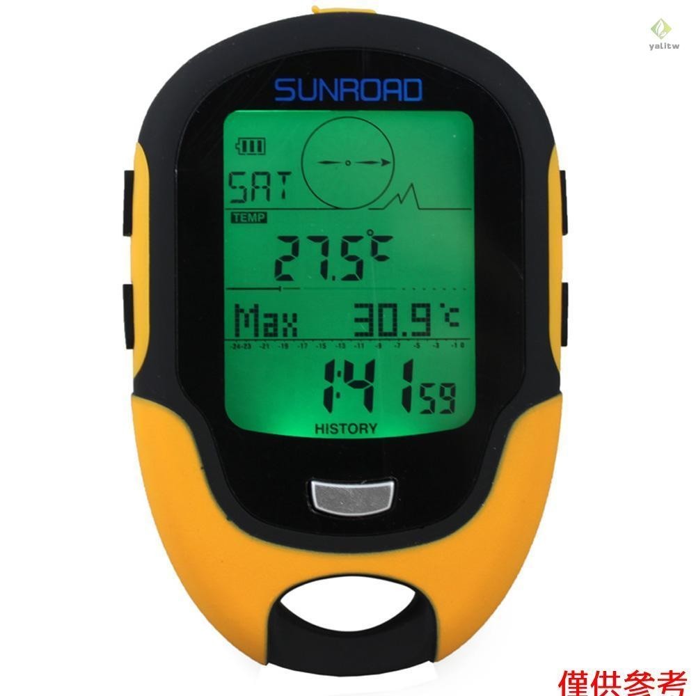 Sunroad Forecast LCD Weather FR 500 多功能指南針高度計濕度計手電筒 LED 數字氣壓