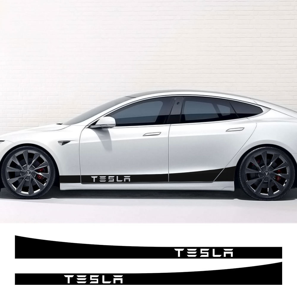 汽車百貨 貼紙拉花 適用於特斯拉Model 3 Model S Model X側裙車貼汽車貼紙拉花A420