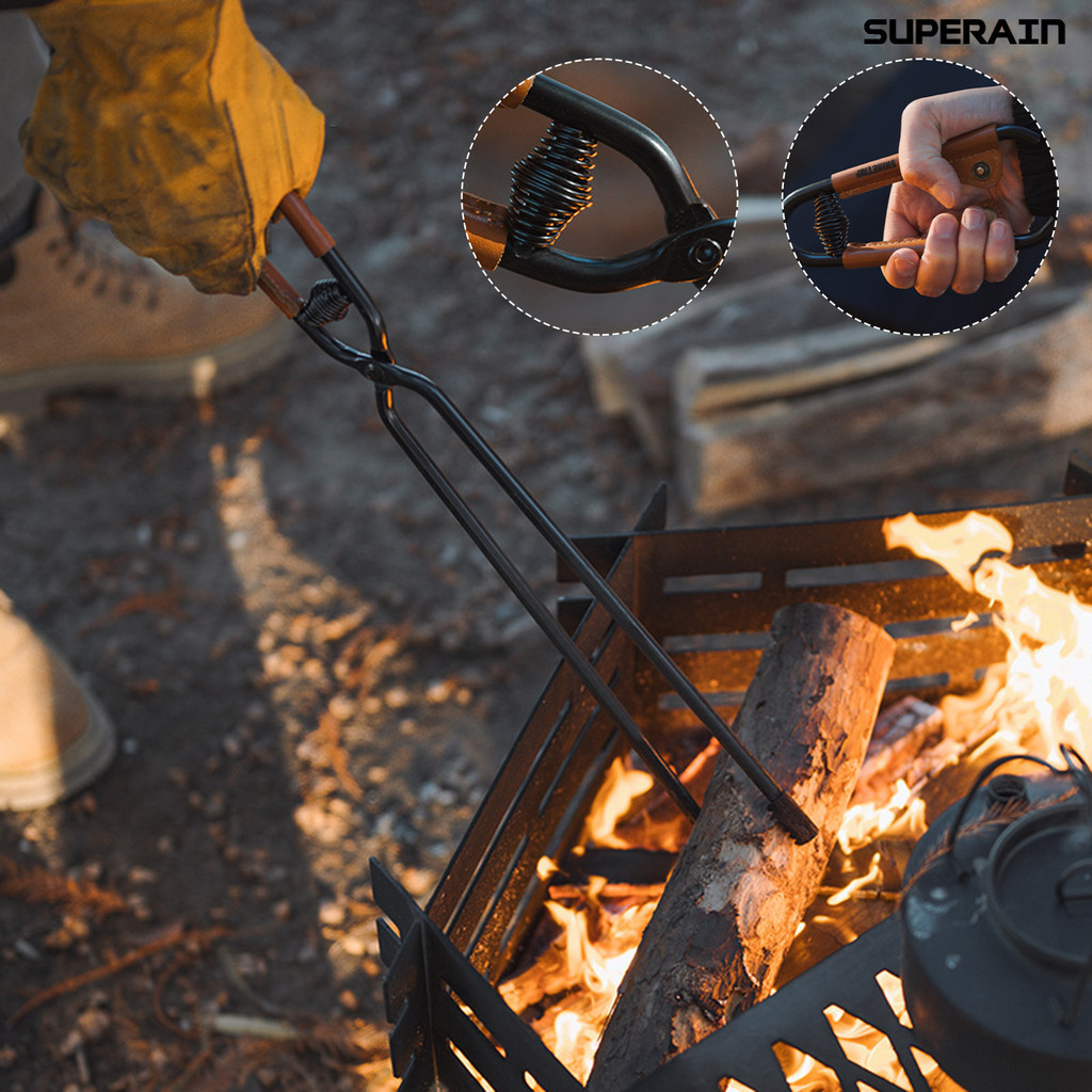 [嘉和運動]AMZ 戶外燒火夾 野餐燒烤加粗防燙碳火夾輕量便攜碳鋼焚火鉗（頻道）