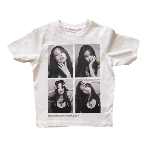 T 恤露臍上衣嬰兒 T 恤 Blackpink Jennie Kim Vintage Y2k 風格圖案 T 恤