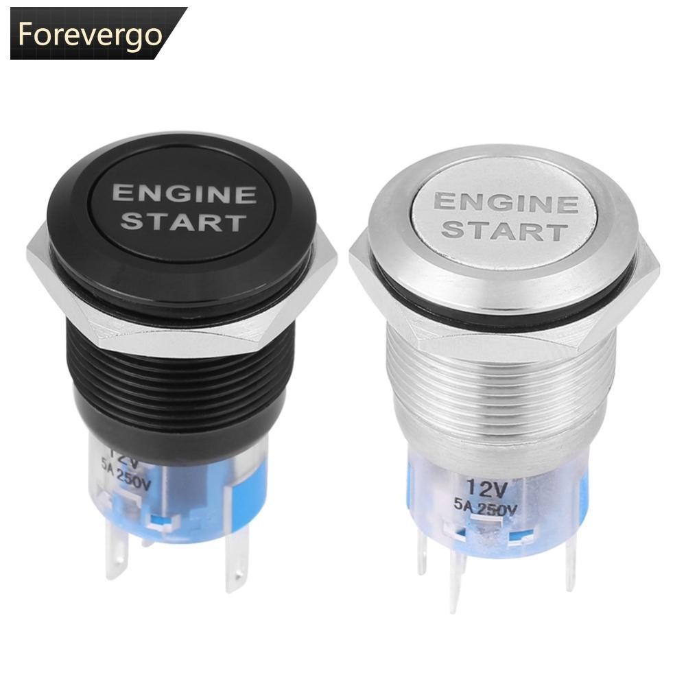 Forevergo汽車發動機電源發動機啟動開關金屬按鈕啟動停止開關帶led燈防水開關dc12v J8R6