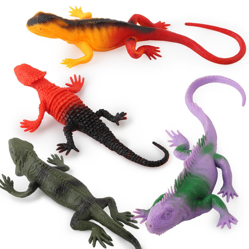 ✌限时熱銷✌仿真森林野生兩棲爬行動物蜥蜴模型兒童BB叫變色龍擺件玩具