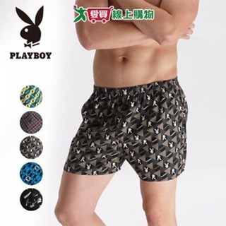 PLAY BOY 純棉印花五片式平口褲 M~XL 100%精梳棉 吸濕速乾 透氣 時尚印花 男內褲 四角褲 平口【愛買】