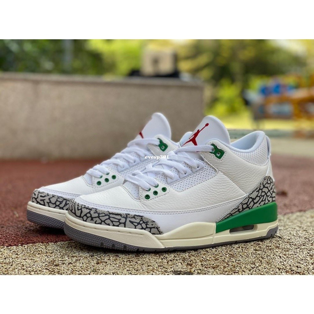 特價 Air Jordan 3 Retro"Lucky Green" 幸運綠 白綠 爆裂紋 籃球鞋 CK9246-136