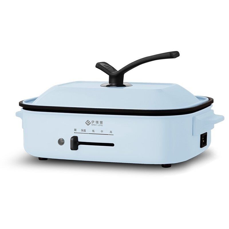 (全新)【EASY LIFE 伊德爾】多功能電烤盤(WK-900)附條紋烤盤/料理深鍋/章魚燒烤盤/鬆餅烤盤