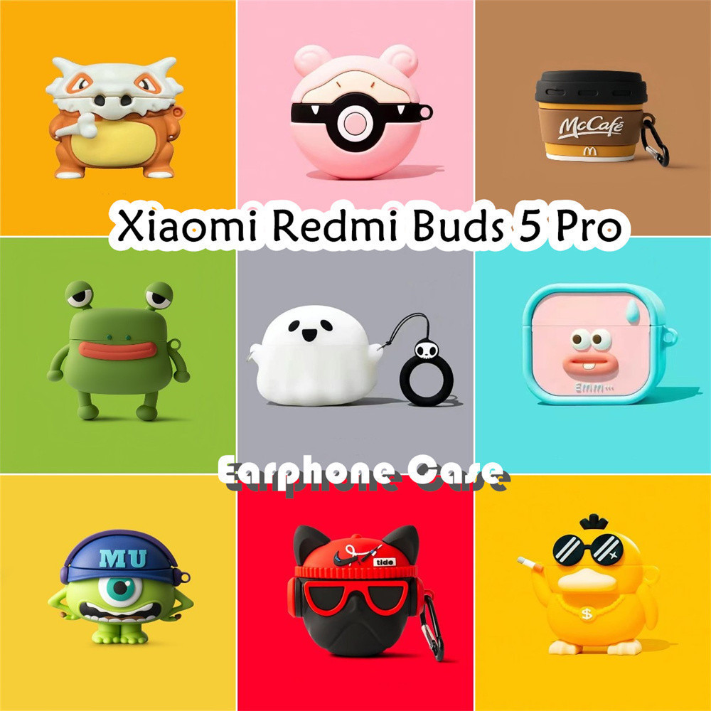 REDMI XIAOMI 適用於小米紅米 Buds 5 Pro 手機殼可愛卡通 Pok Ball Kirby 軟矽膠手機