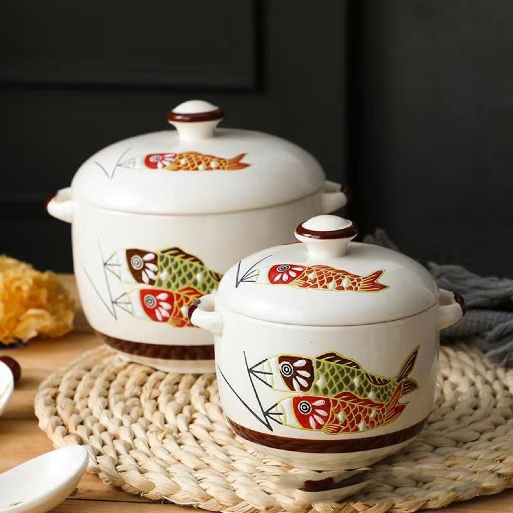 迷你 湯盅 日式陶瓷餐具手繪隔水帶蓋佛跳牆甜品湯碗湯盅燕窩燉盅仿古煲湯盅