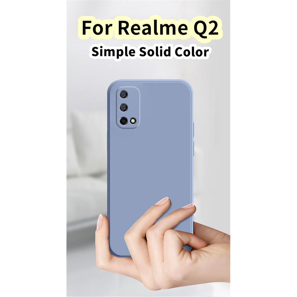 【超值】適用於 Realme Q2 矽膠全保護殼防污彩色手機殼保護套