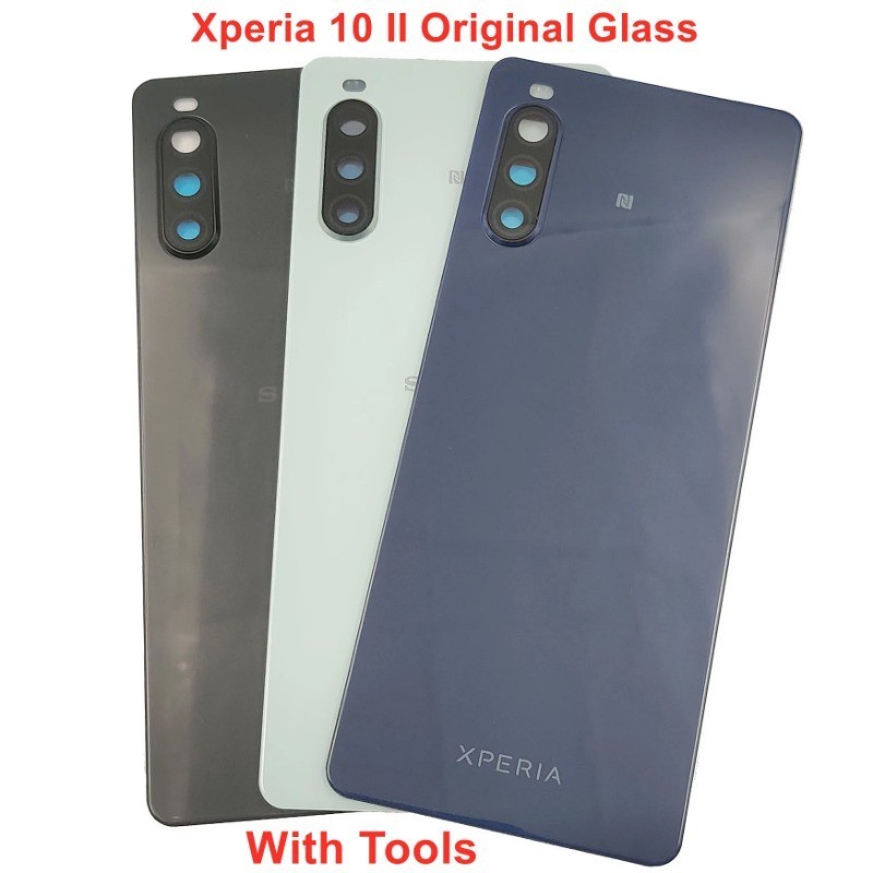 大猩猩玻璃適用於索尼 Xperia 10 II 100% 原裝全新硬後門電池蓋外殼 + 相機鏡頭粘合劑更換