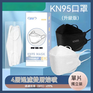魚嘴型kn95柳葉4層獨立包裝3d立體口罩