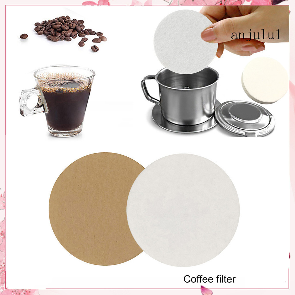 (ANU) 200 件 51/53/58/60MM 咖啡濾紙天然未漂白一次性圓形摩卡壺咖啡滴頭紙通用咖啡機配件