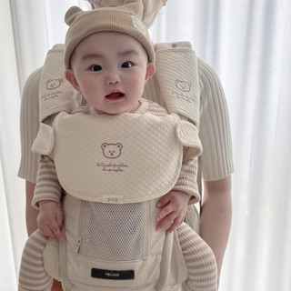 小廢物療癒所ins韓國寶寶通用吮吸帶胸前咬巾雙肩腰凳配件純棉嬰兒背帶口水巾