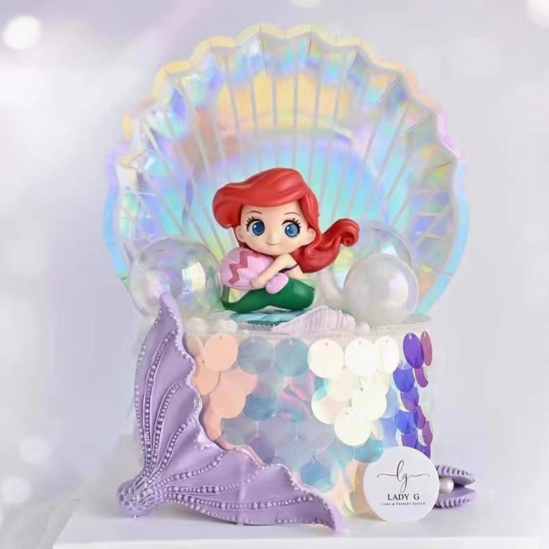 Genesi Moslem 美人魚尾巴 PVC 生日蛋糕裝飾 ariel 小美人魚蛋糕裝飾禮籃商店蛋糕用品糕點烘焙