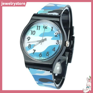 Jew 休閒兒童兒童圓形錶盤塑料錶帶模擬石英腕錶