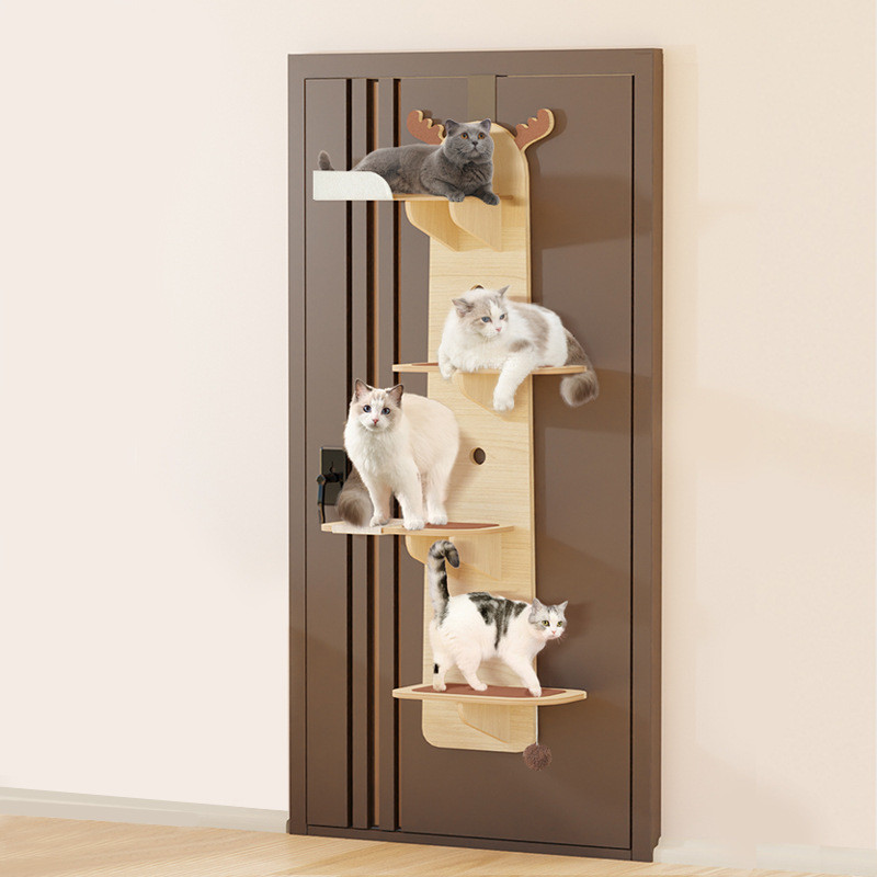 便攜式掛門貓爬架貓抓板一體式爬貓器壁掛跳台門壁掛貓用品