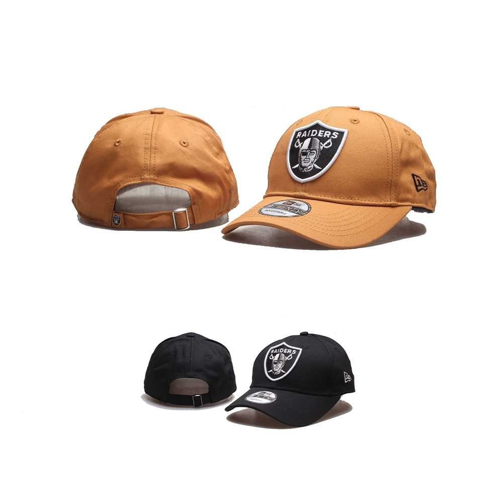 NFL 橄欖球帽 突襲者 Las Vegas Raiders 彎簷 老帽 棒球帽 男女通用  嘻哈時尚潮帽