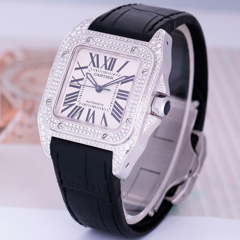 山度士系列 精鋼錶盤後鑲鑽自動機械男士手錶 WM501751 大號