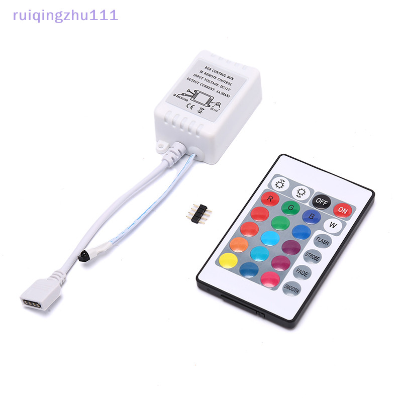 [ruiqingzhu] Led RGB 控制器 24 鍵紅外遙控 DC12V 調光控制盒用於 LED 燈條 [TW]