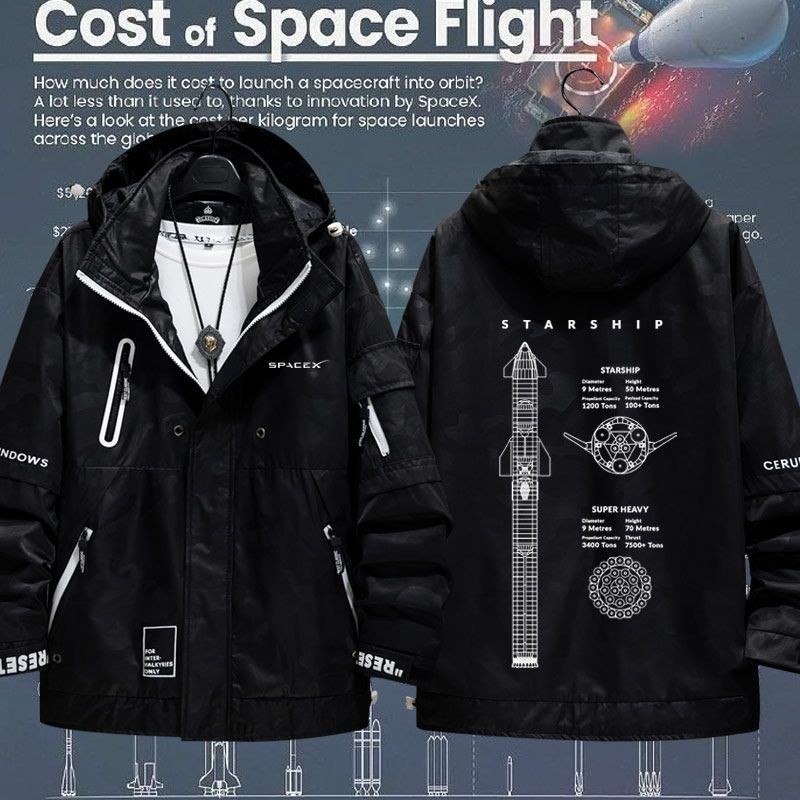 特斯拉外套spacex衣服太空探索技術星艦發射ins獵鷹九號周邊男女夾克外套jl