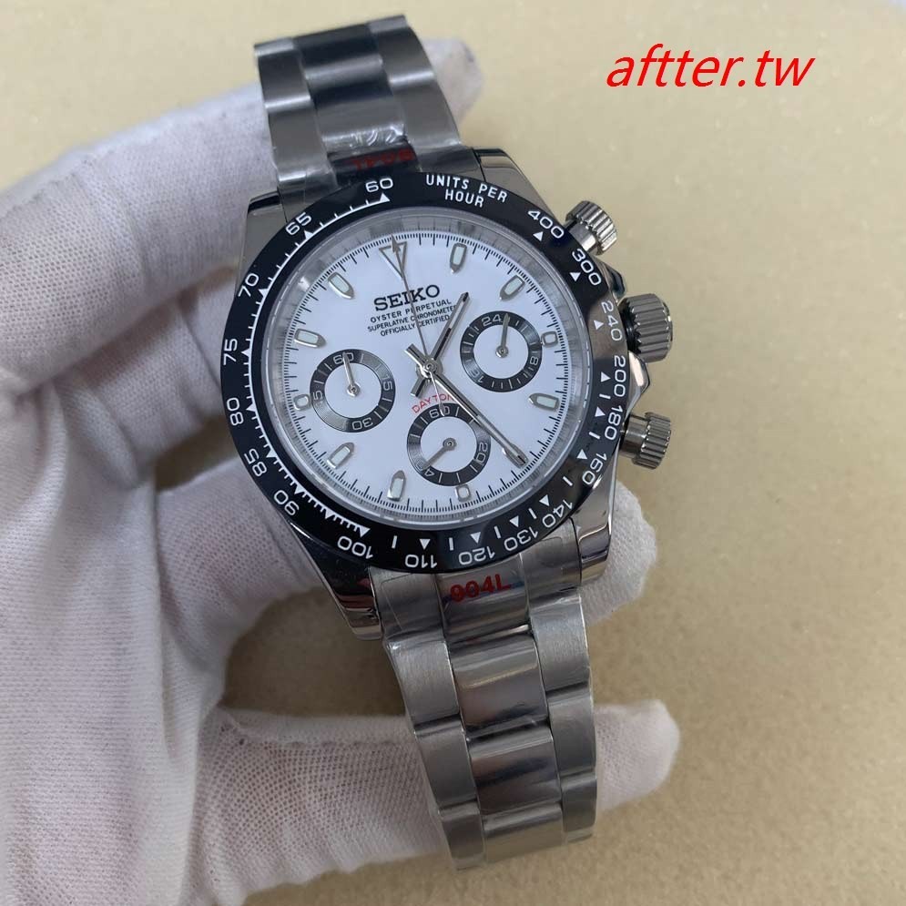 【手錶配件】新款改裝 石英40mm不鏽鋼手錶 藍寶石玻璃搭配日本VK63機芯