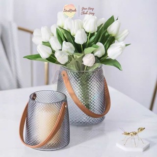 現代奢華 LOVENOOK 玻璃手提花瓶客廳裝飾廚房臥室獨特 3 色熱銷