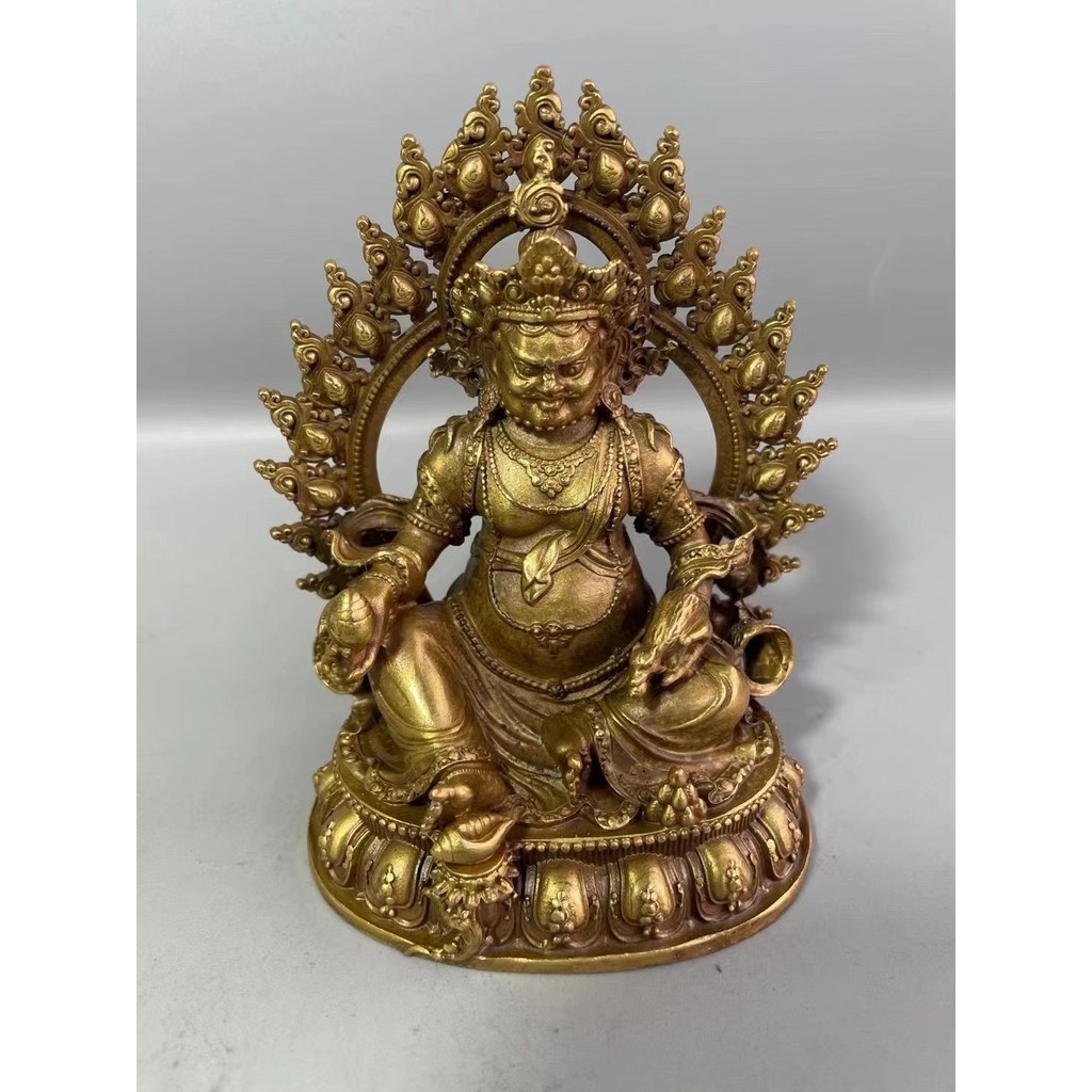 【收藏品】純銅黃財神佛像擺件尼泊爾財神像佛像擺件