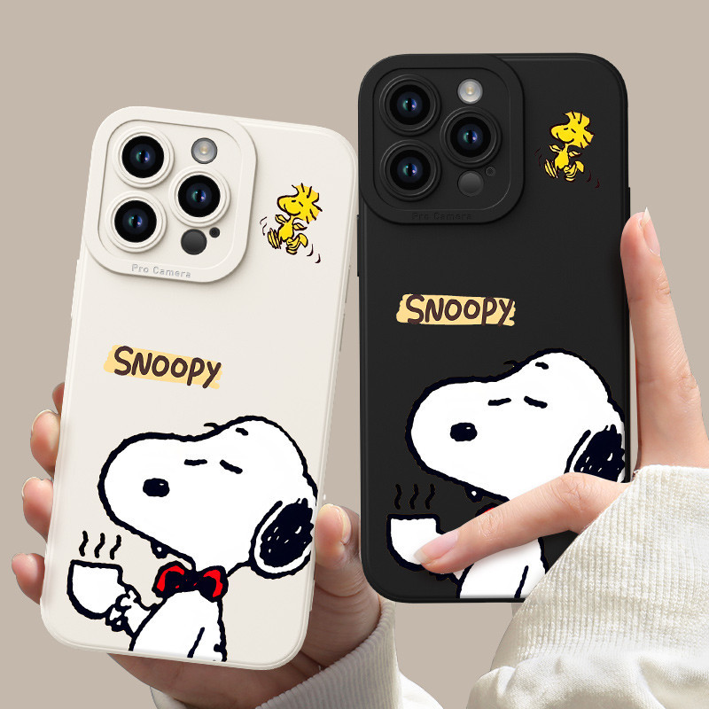 現貨  手機殼  可愛卡通手機殼 卡通史努比Snoopy適用蘋果14/15手機殼12promax天使眼iphone11軟
