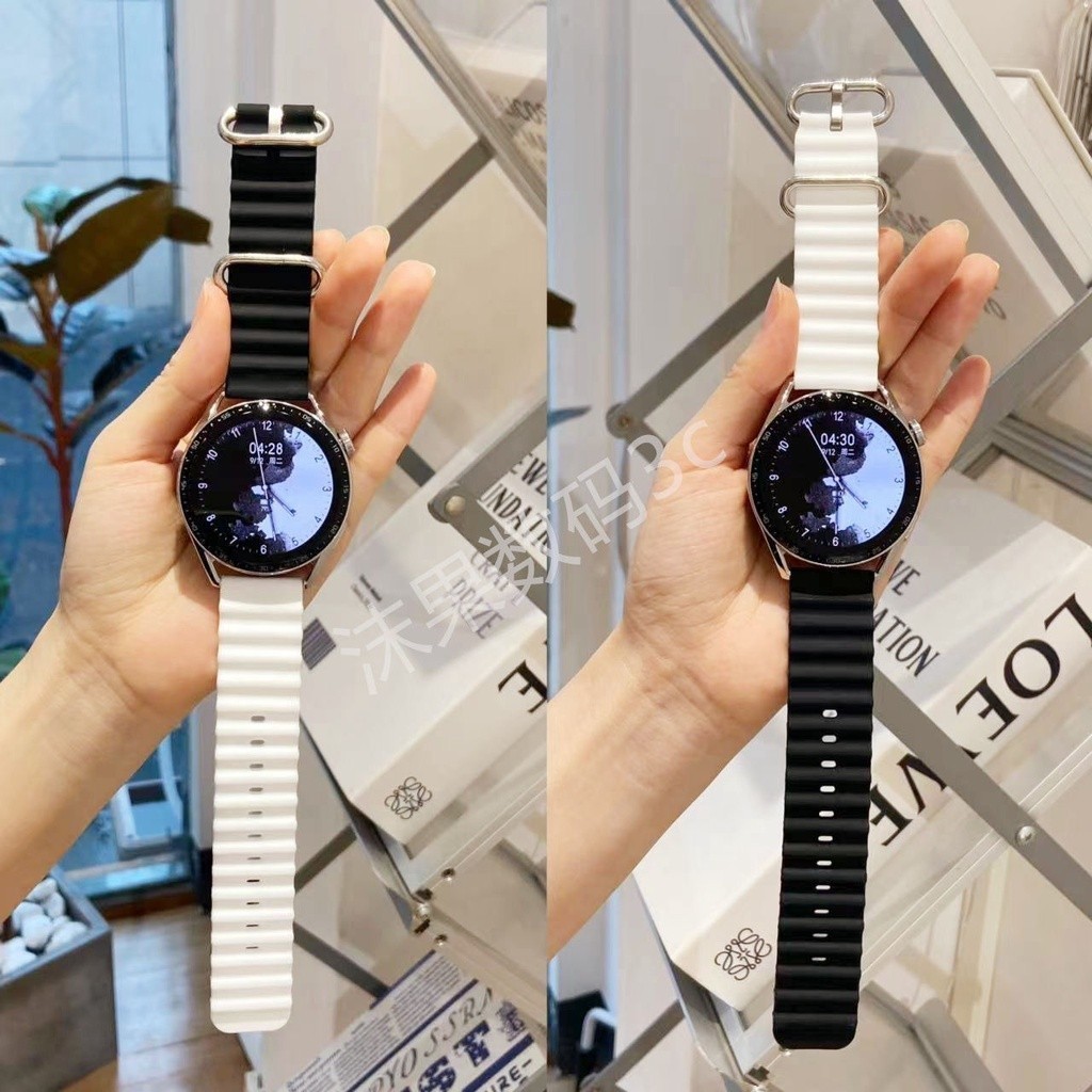 適合於 谷歌 Google Pixel watch 2 1代 海洋矽膠錶帶 透气錶帶 谷歌手錶 運動替換腕帶 替換腕帶