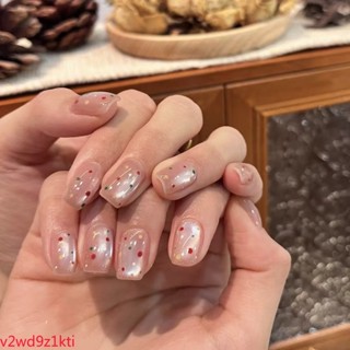 ♠臺灣出貨彩色手工貓眼穿戴玻璃珠少女指甲波點ins可愛美甲貼片高階顯白♠